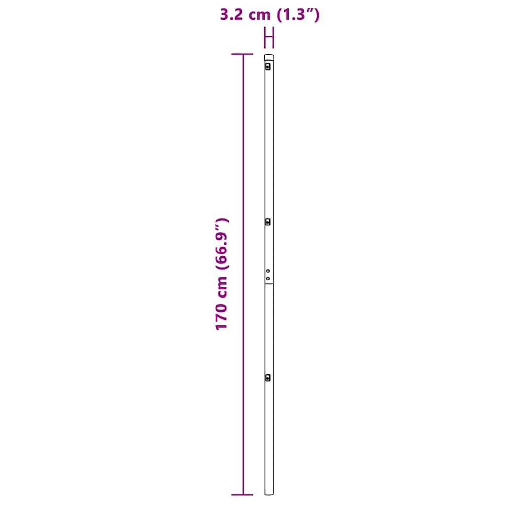 Poteau de clôture acier galvanisé vert 170 x 3.2 cm, Poids :10.55kg - PANGIVO - Image 9