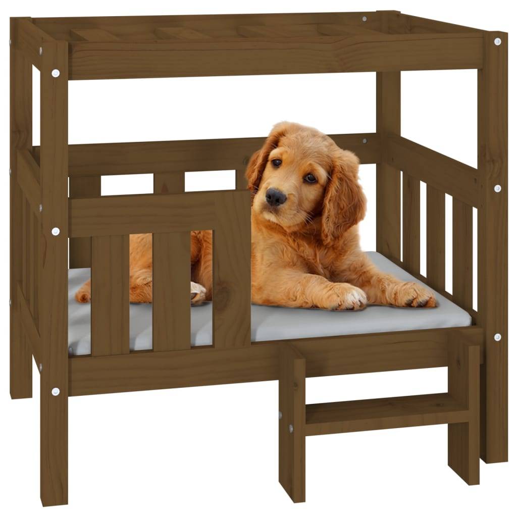 Vidaxl - Lit pour chien Marron miel 75,5x63,5x70 cm Bois de pin solide vidaXL 822380 - Image 4