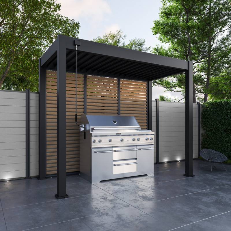 Ombrea - Pergola Barbecue Ombréa 3x1,5M autoportante - Anthracite - Image 3