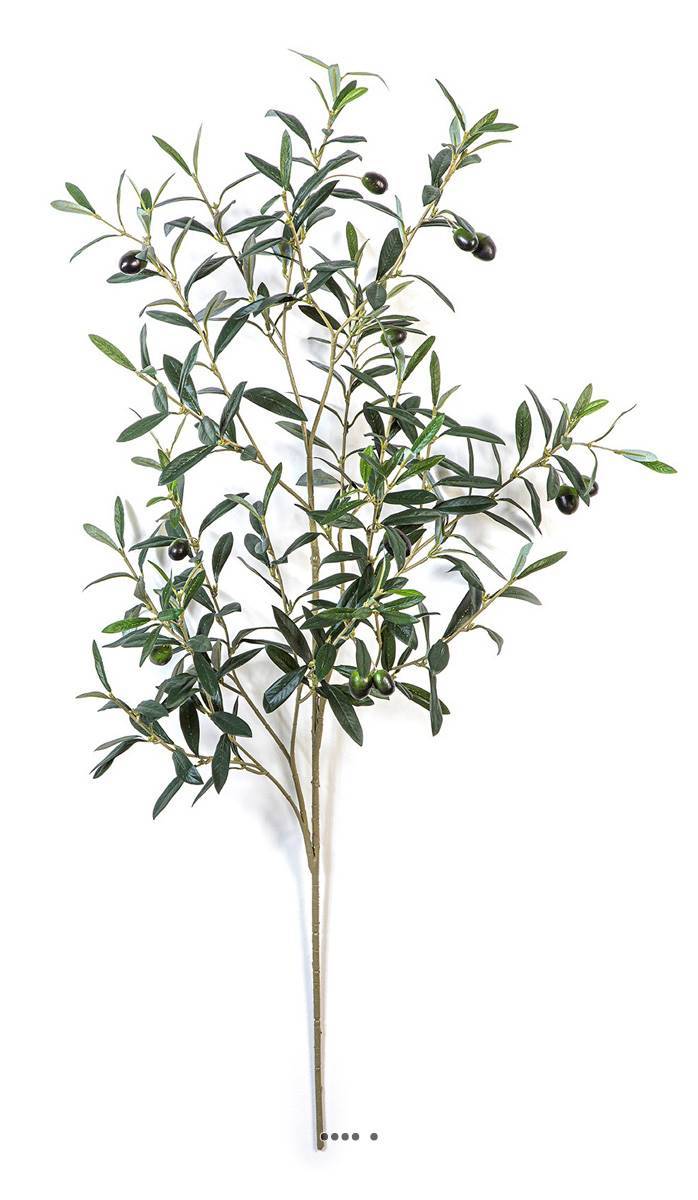 Branche d'olivier artificiel H 105 cm avec 306 feuilles tissu + 12 Olives D 40 cm - Image 2