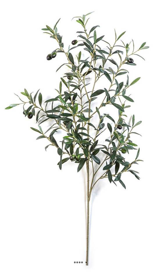Branche d'olivier artificiel H 105 cm avec 306 feuilles tissu + 12 Olives D 40 cm - Image 1