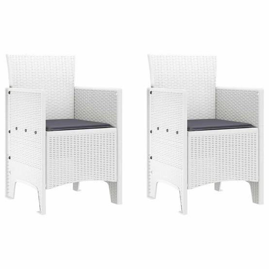 Lot De 2 Chaises De Jardin - Fauteuils De Jardin Blanc 53 x 49 x 85 cm PP - Image 1