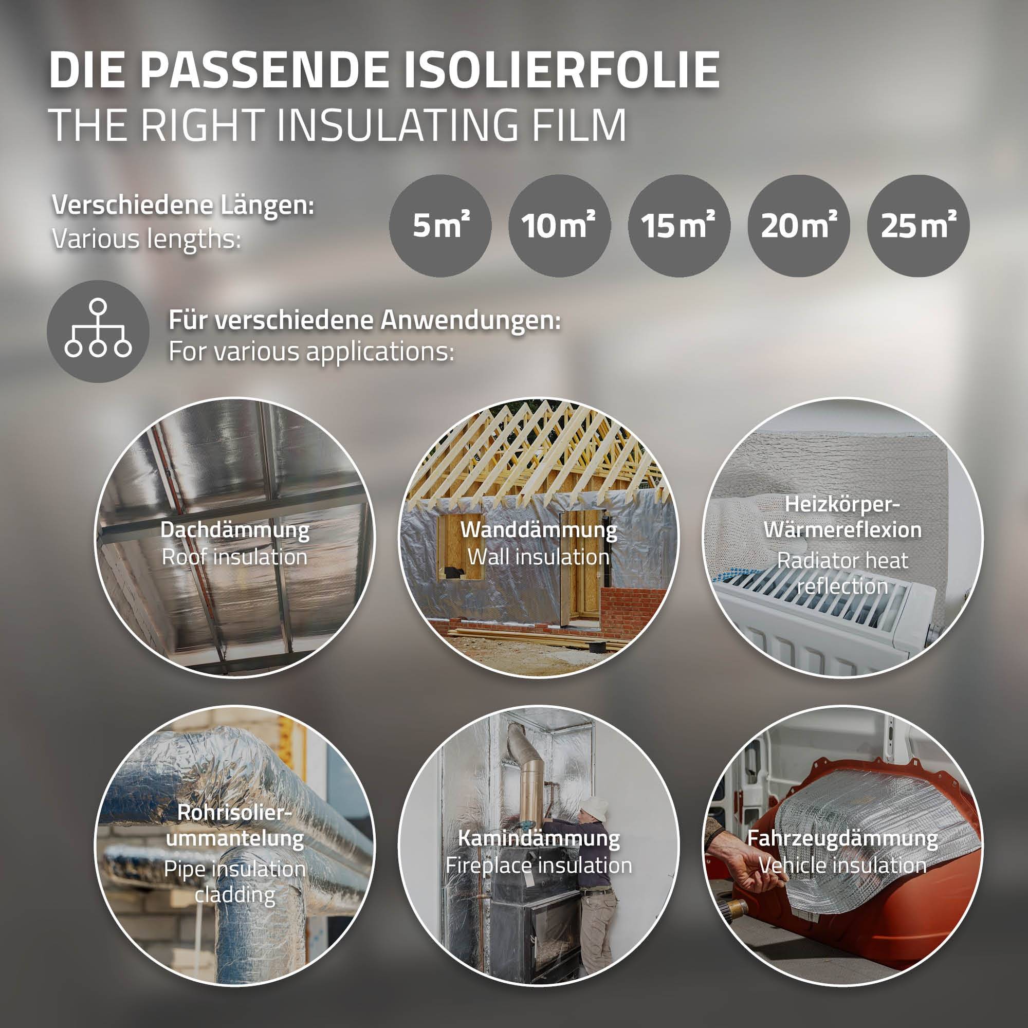 Ecd-Germany - Isolant thermique en aluminium à bulles, 1 x 5 m, film double face 6 mm, protection anti-froid et chaleur, découpable, pour fenêtres murs tuyaux sols - Image 6
