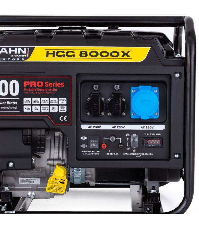 Générateur électrique portable 6 kW AVR pour chantiers, secours et ateliers - Hahn  Sohn HGG 8000X - Image 5