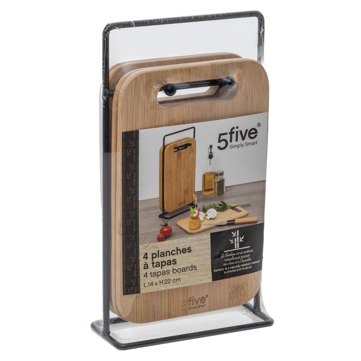 Lot de 4 Planches à Découper "Tapas" 27cm Naturel - Image 4