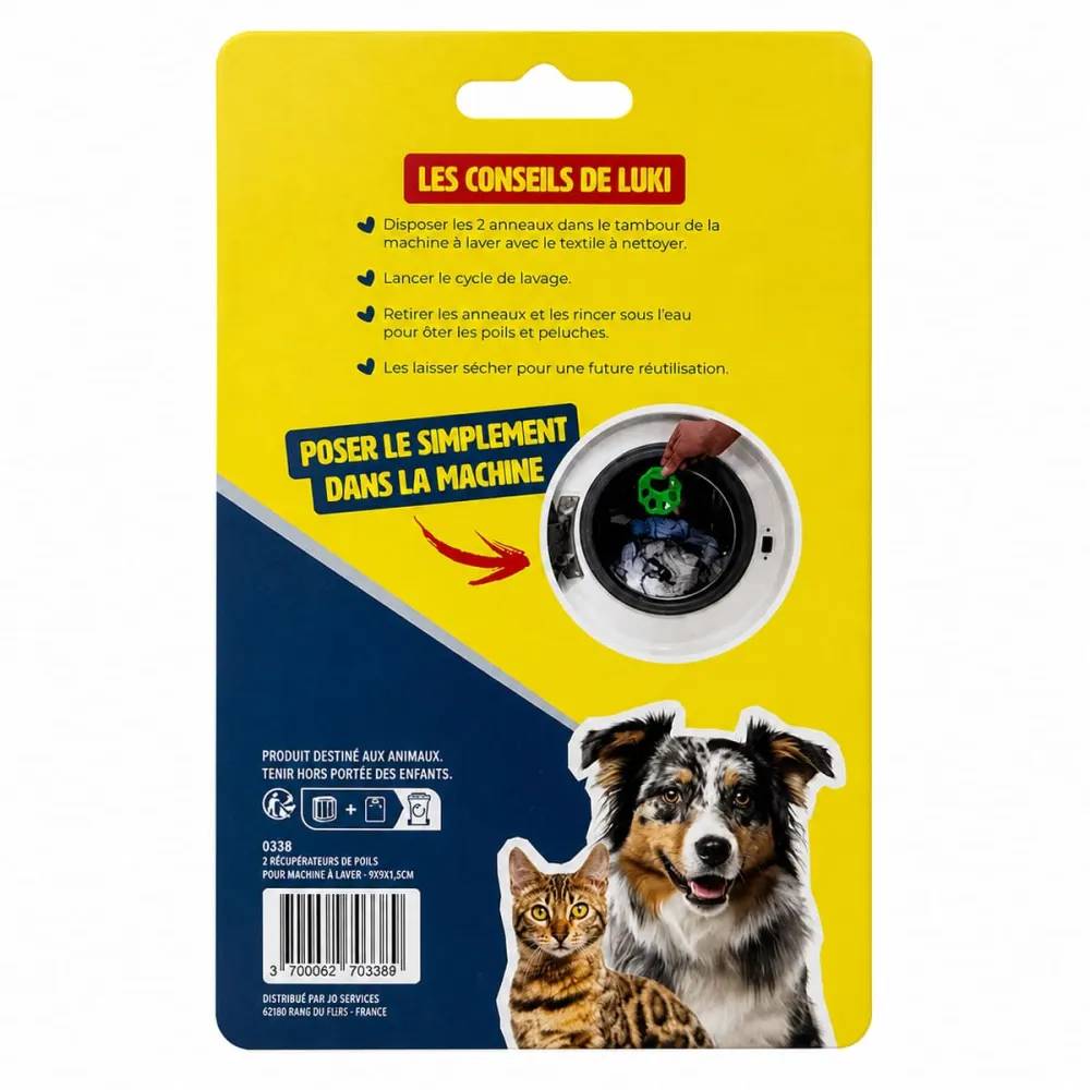 Lot de 2 récupérateurs de poils pour machine à laver - Élimination des poils de chien - Image 2