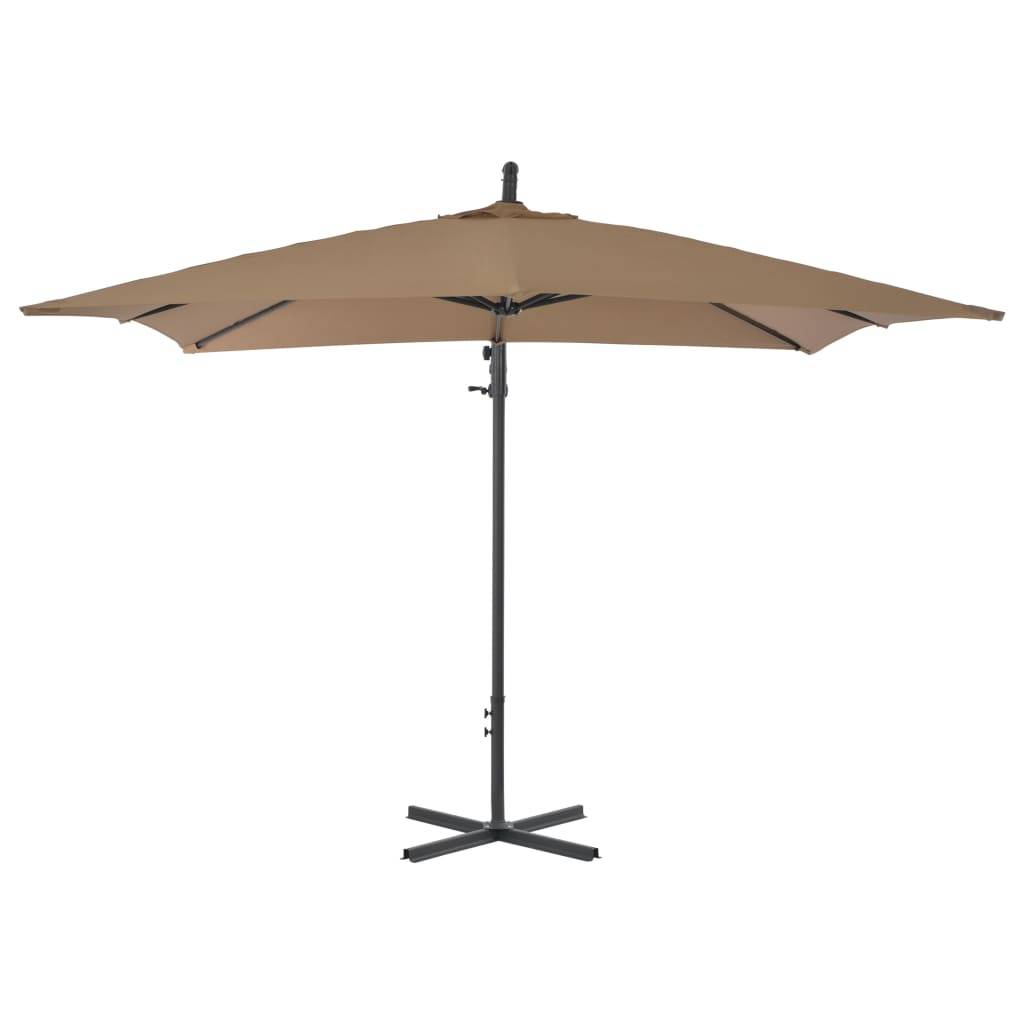 Helloshop26 - Parasol meuble de jardin en porte-à-faux avec poteau en acier 250 x 250 cm taupe - Image 4