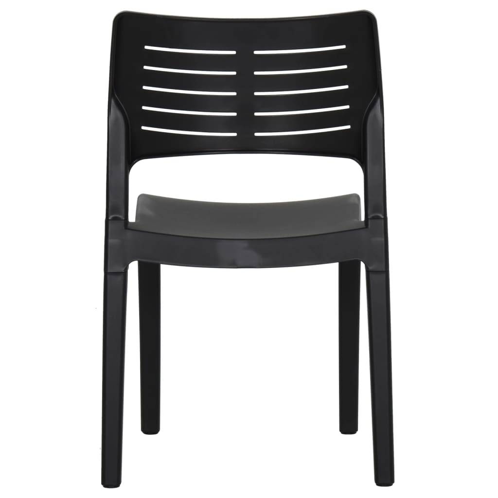 Lot de 2 Chaises de jardin - Chaises d'extérieur - Fauteuils de jardin Anthracite Polypropylène - Image 6