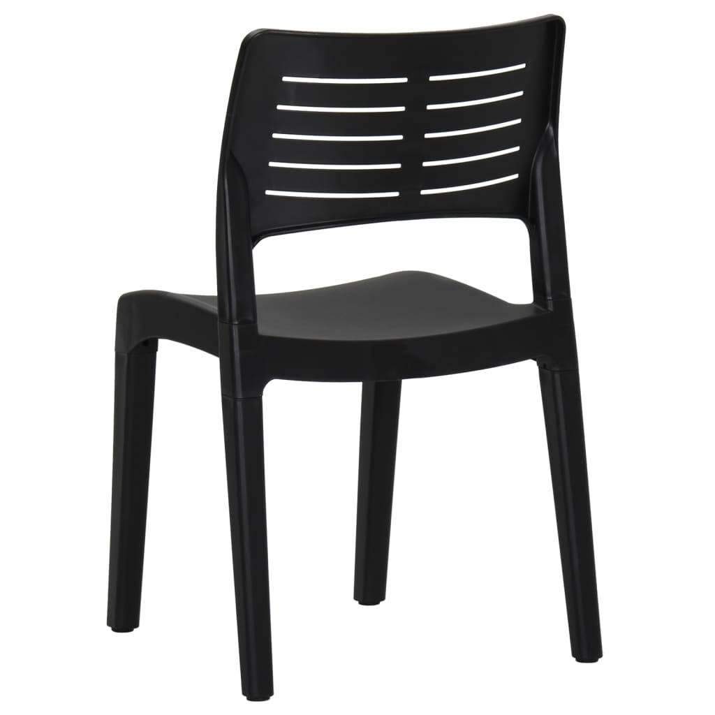 Lot de 2 Chaises de jardin - Chaises d'extérieur - Fauteuils de jardin Anthracite Polypropylène - Image 7