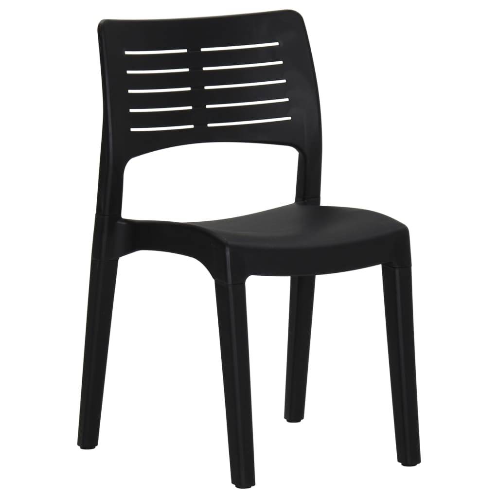 Lot de 2 Chaises de jardin - Chaises d'extérieur - Fauteuils de jardin Anthracite Polypropylène - Image 3