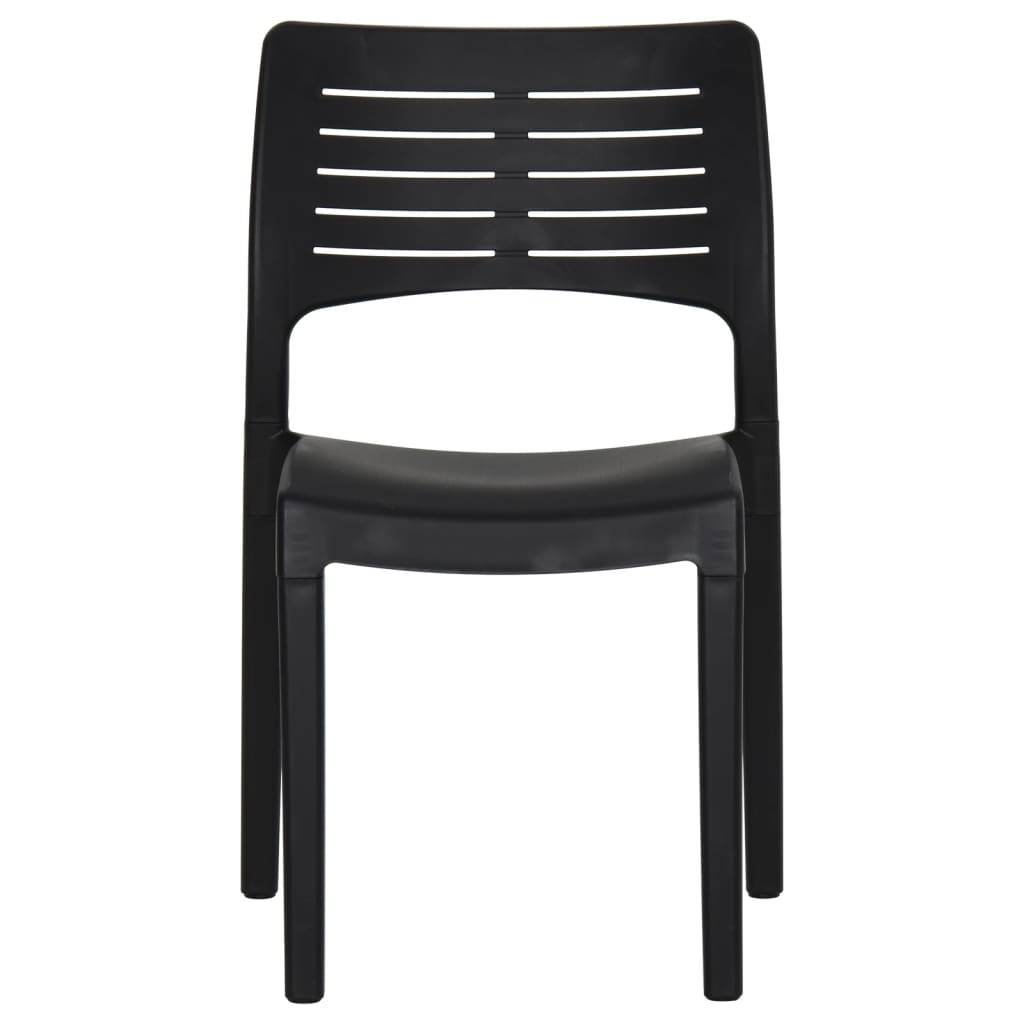 Lot de 2 Chaises de jardin - Chaises d'extérieur - Fauteuils de jardin Anthracite Polypropylène - Image 4