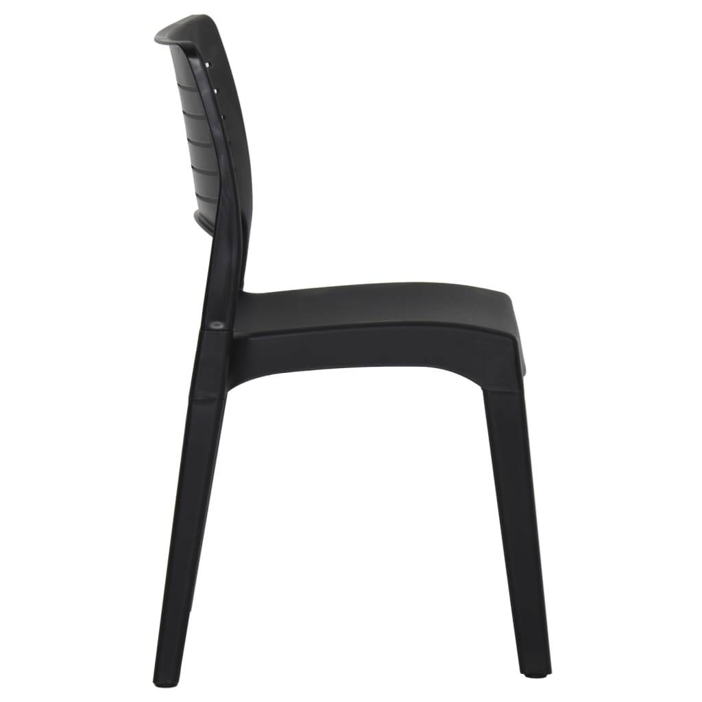 Lot de 2 Chaises de jardin - Chaises d'extérieur - Fauteuils de jardin Anthracite Polypropylène - Image 5