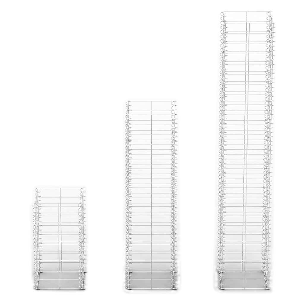 PANGIVO - Jeu de gabion 3 pcs Fil galvanisé 25 x 25 x 50 cm, 25 x 25 x 100 cm, 25 x 25 x 150 cm - PANGIVO - Image 3