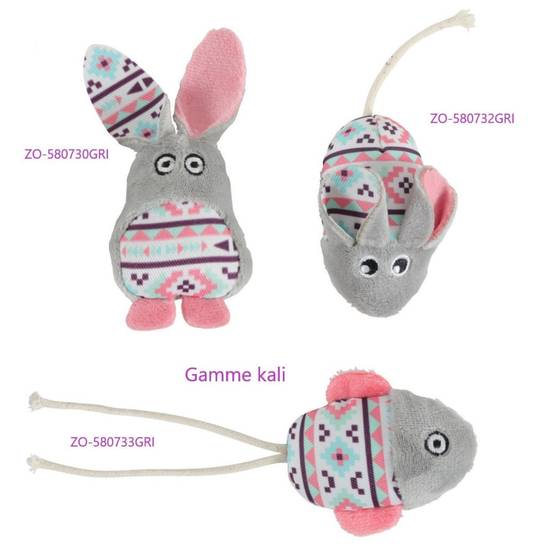 Zolux - Lapin gris Kali. 11 x 5 cm x 3 cm. avec catnip. Jouet chat - Image 4