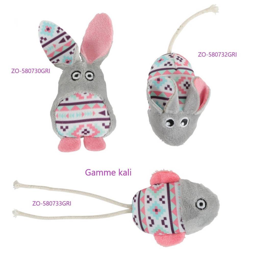 Zolux - Lapin gris Kali. 11 x 5 cm x 3 cm. avec catnip. Jouet chat - Image 4