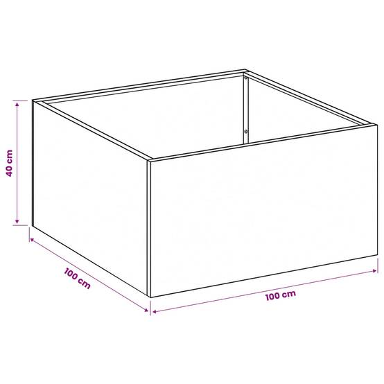 Vidaxl - Cache-pot de jardin Argenté 100 x 100 x 40 cm Acier inoxydable vidaXL 8005128 - Image 3