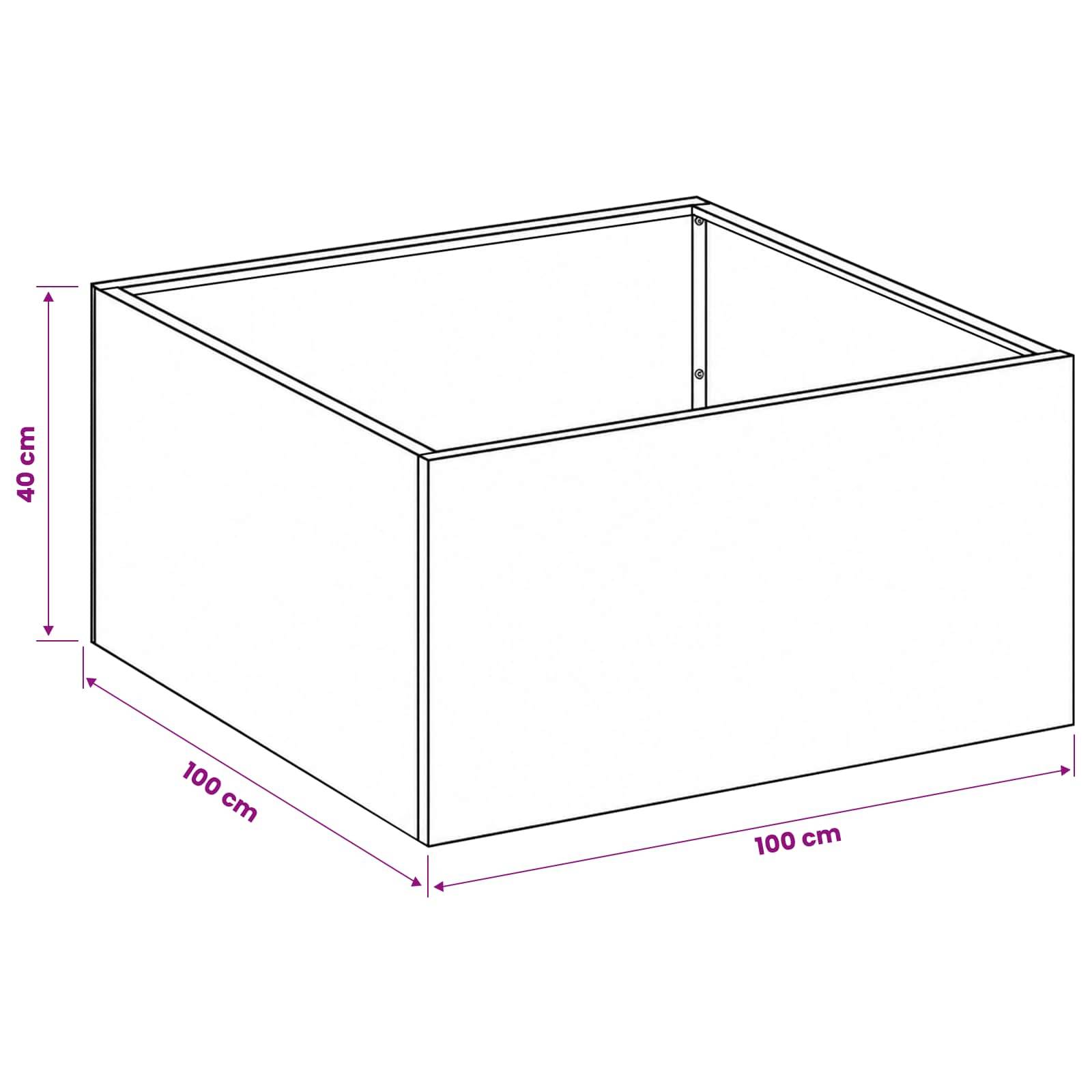 Vidaxl - Cache-pot de jardin Argenté 100 x 100 x 40 cm Acier inoxydable vidaXL 8005128 - Image 3