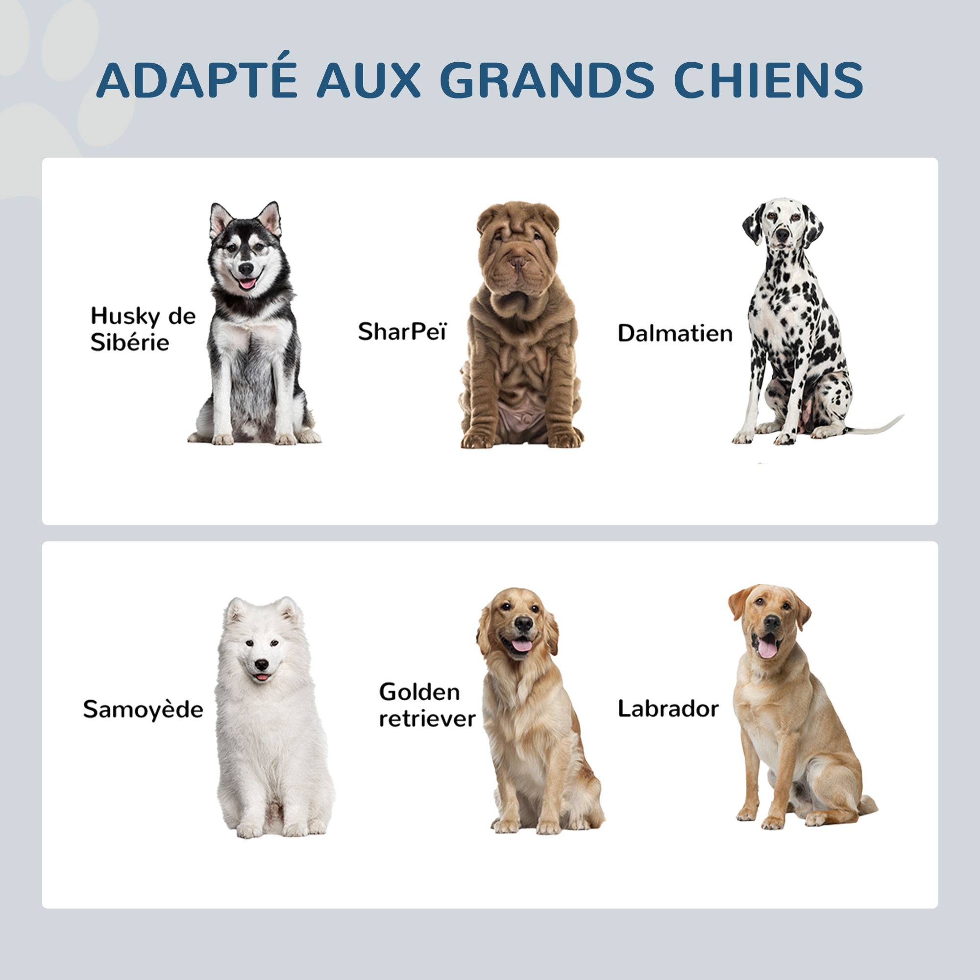 Gamelle double chien chat - porte-gamelles surélevé rangement 2 en 1 - tiroir, 2 gamelles - acier inox. MDF blanc gris - Image 6