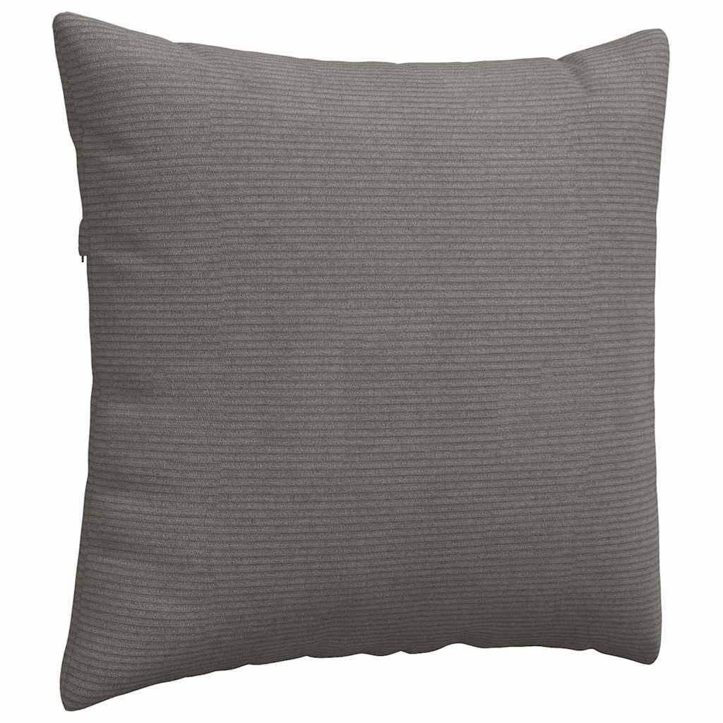 Lot de 2 Coussins Carrés Velours Côtelé Doux Décoratifs pour Salon Housse Lavable Gris Clair 45x45 cm – ComfortXL Outdoor Living - Image 5