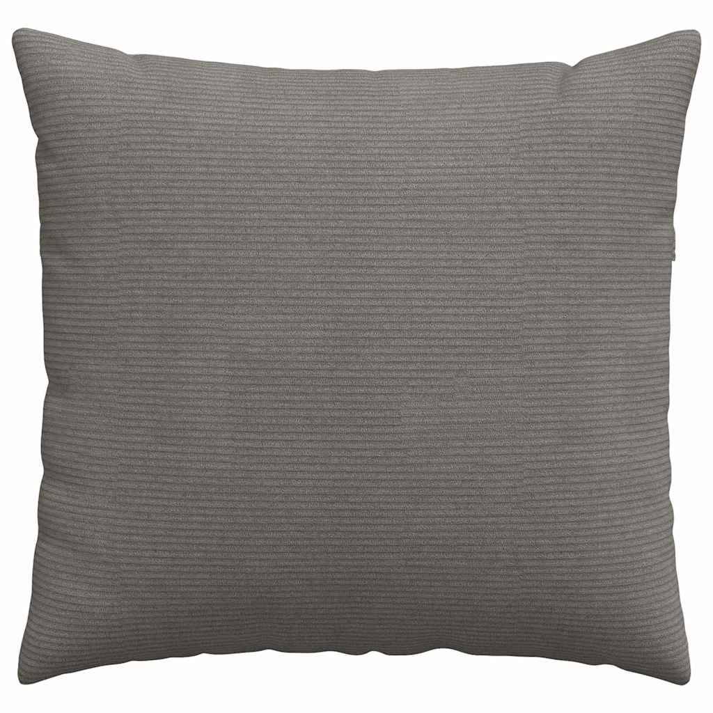 Lot de 2 Coussins Carrés Velours Côtelé Doux Décoratifs pour Salon Housse Lavable Gris Clair 45x45 cm – ComfortXL Outdoor Living - Image 6