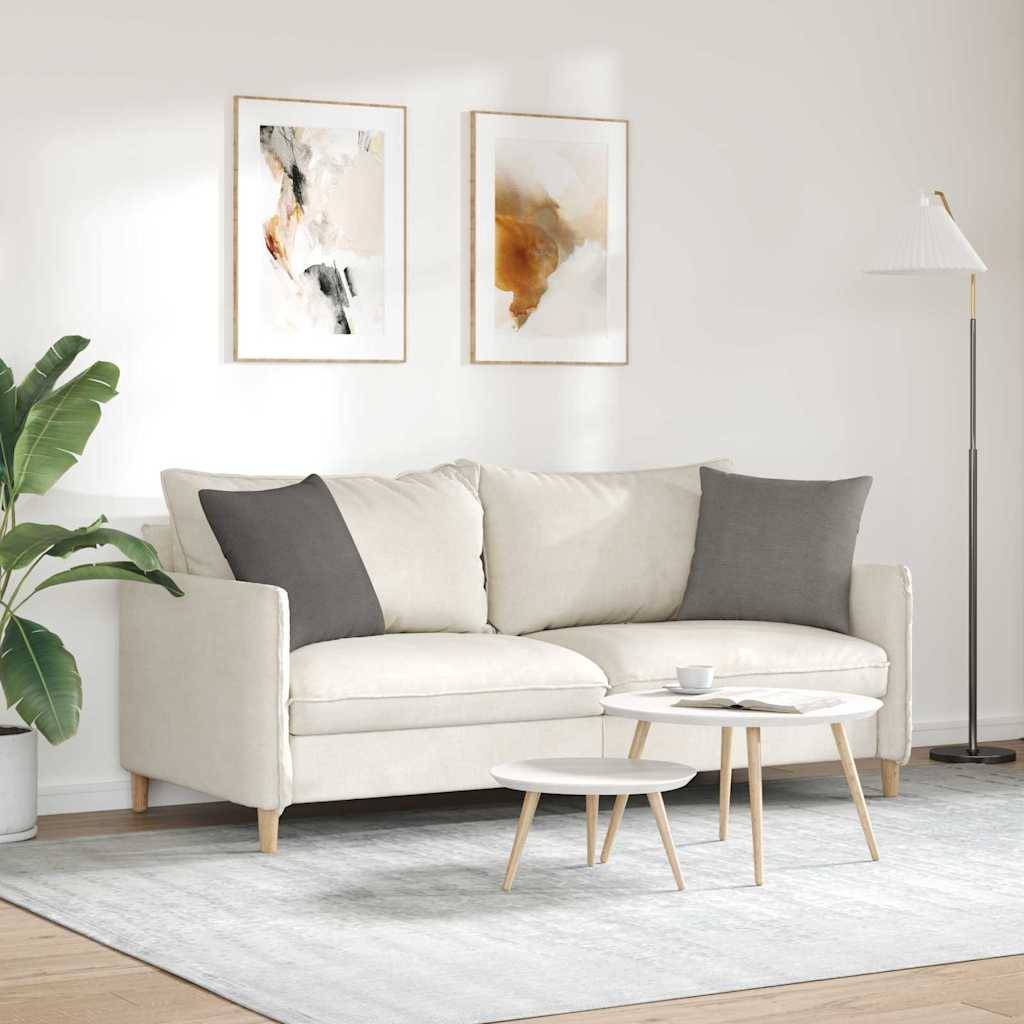 Lot de 2 Coussins Carrés Velours Côtelé Doux Décoratifs pour Salon Housse Lavable Gris Clair 45x45 cm – ComfortXL Outdoor Living - Image 4