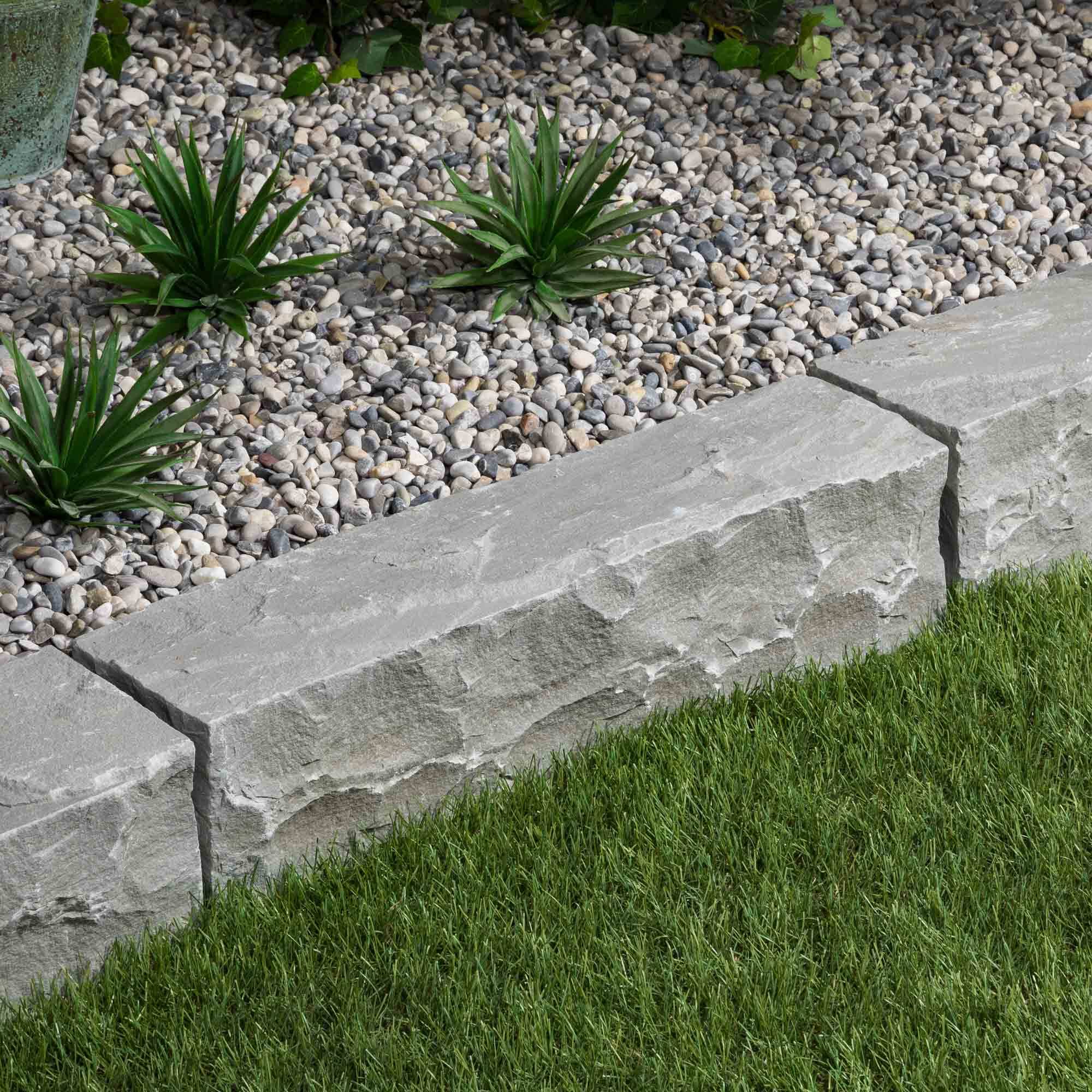 RO'MA Nature - Bordure de jardin Grès Kandla Gris 50x12x12 cm (lot de 10 bordures soit 5 mètres) - RO'MA NATURE
