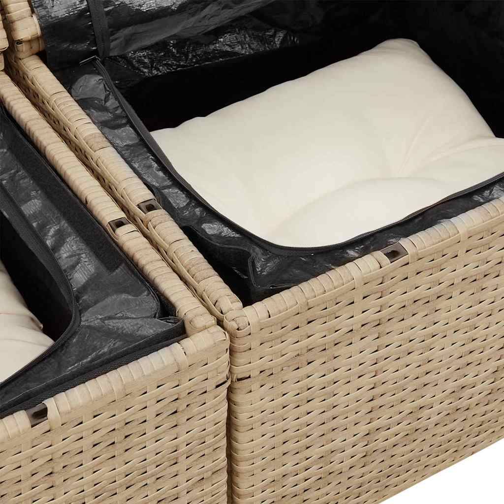 ComfortXL - Canapé Extérieur avec Coffre 8 Pcs en Poly Rotin Pratique pour Jardin et Véranda Beige et Crème – ComfortXL Outdoor Living - Image 9