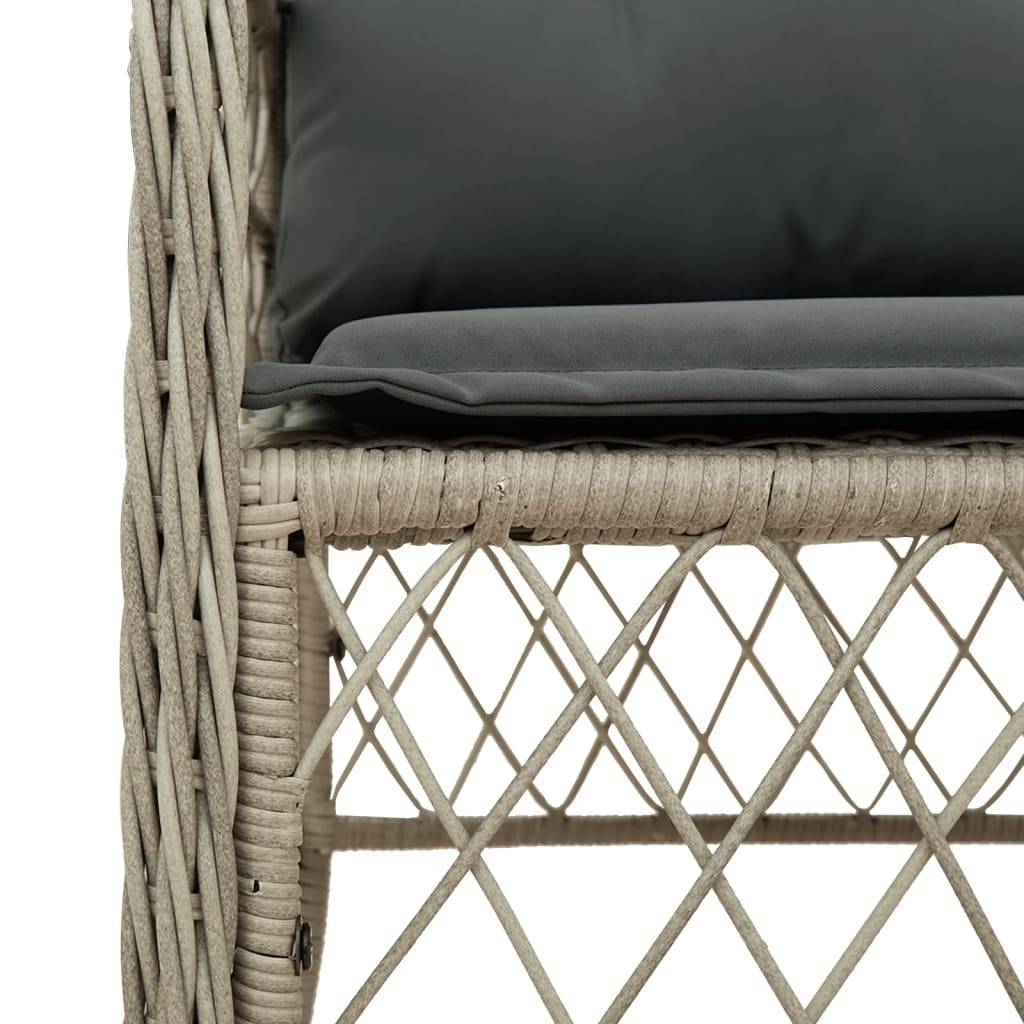Vidaxl - Chaises de jardin coussins lot de 2 gris clair résine tressée vidaXL 365158 - Image 4