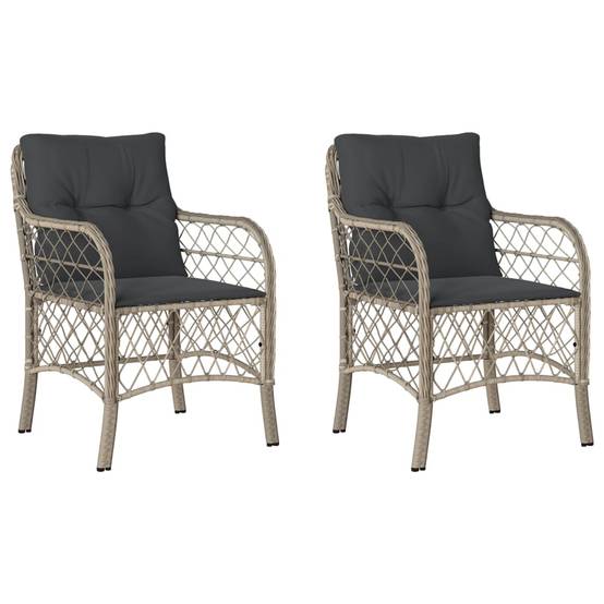 Vidaxl - Chaises de jardin coussins lot de 2 gris clair résine tressée vidaXL 365158 - Image 2