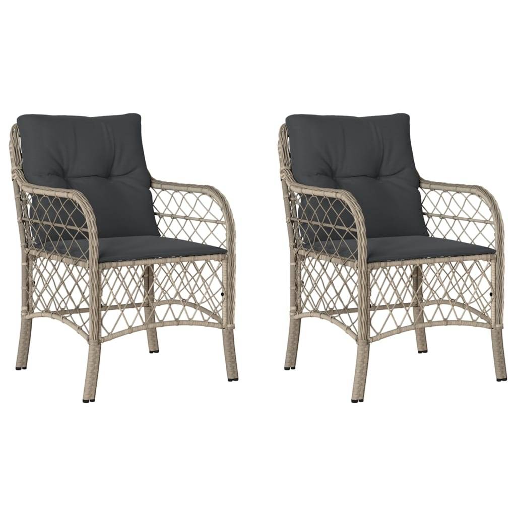 Vidaxl - Chaises de jardin coussins lot de 2 gris clair résine tressée vidaXL 365158 - Image 2