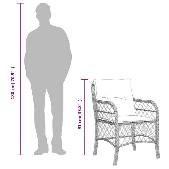 Vidaxl - Chaises de jardin coussins lot de 2 gris clair résine tressée vidaXL 365158 - Image 3