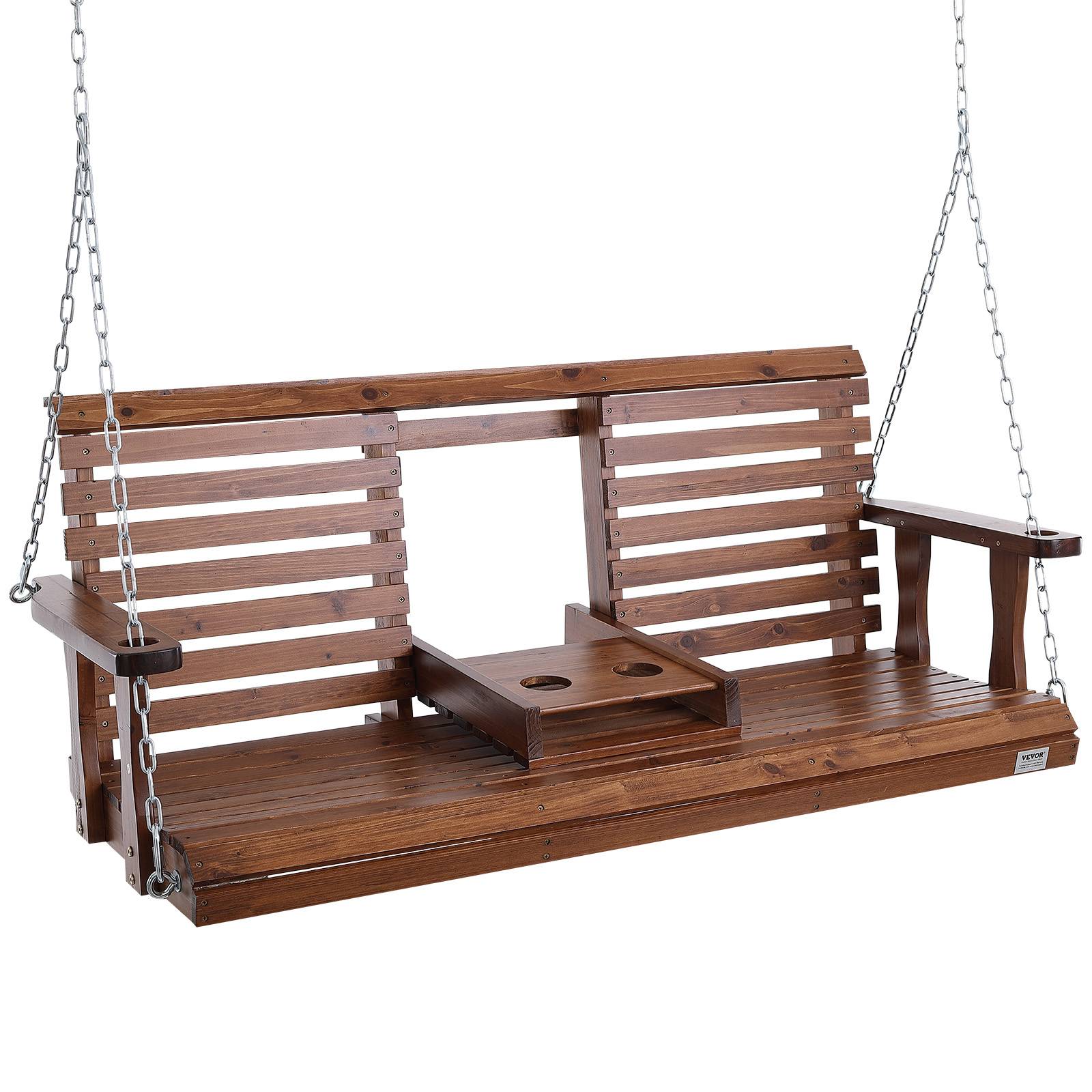 Vevor - VEVOR Balançoire porche bois, charge 400 kg. 1523x710x600 mm, chaînes suspension. - Image 1