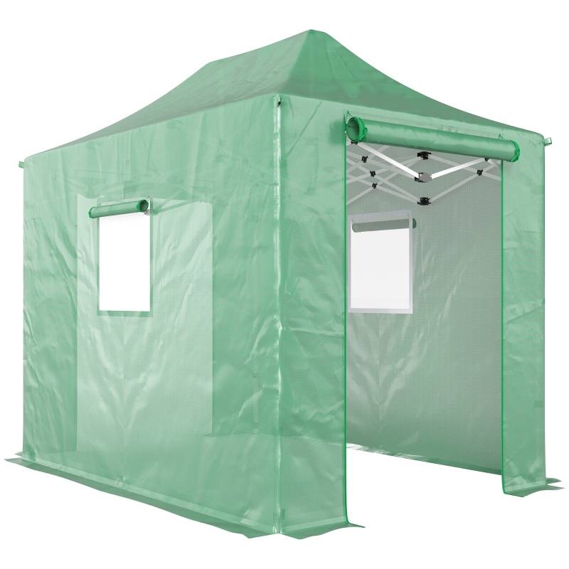 Serre de jardin pop-up Polyéthylène plantes Montage express 295x200x270 cm Vert - ComfortXL Outdoor Living - Image 2