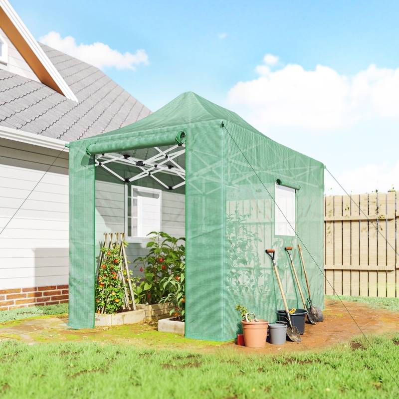 Serre de jardin pop-up Polyéthylène plantes Montage express 295x200x270 cm Vert - ComfortXL Outdoor Living - Image 1