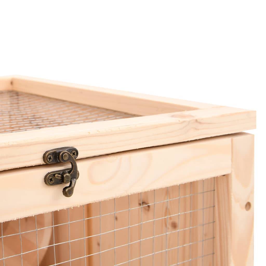 Cage à hamster 2 niveaux en bois avec roue et plateau 81x40x60 cm – ComfortXL Outdoor Living - Image 8