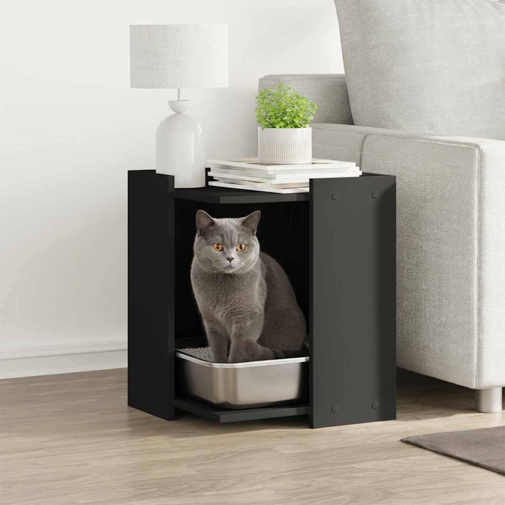 Prolenta Premium - Meuble à litière pour chat bois noir 42 x 42 x 51 cm - Prolenta premium p324.2 - Image 1