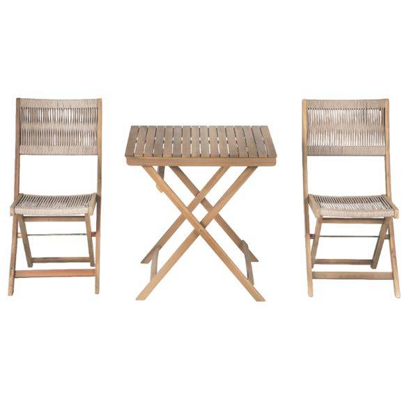 Beau Rivage - Ensemble repas AMILA 2 places en bois d'acacia blanchi FSC et corde beige Beau Rivage - Image 6
