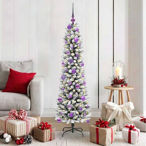 ComfortXL - Arbre de Noël Blanc Artificiel 150 cm, Look Enneigé, Pack Tout-en-Un avec LED – ComfortXL Outdoor Living - Image 1