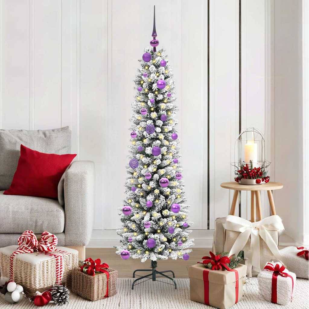 ComfortXL - Arbre de Noël Blanc Artificiel 150 cm, Look Enneigé, Pack Tout-en-Un avec LED – ComfortXL Outdoor Living - Image 1