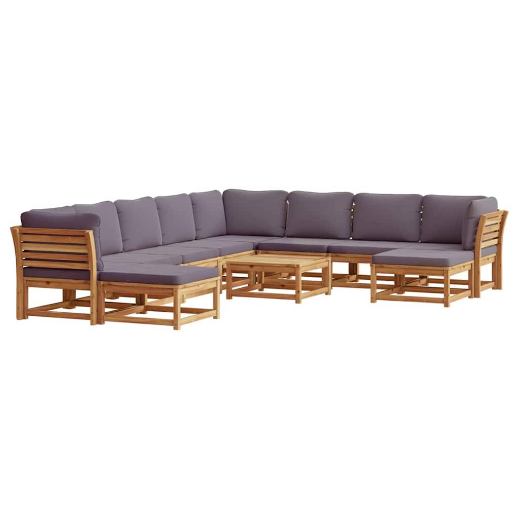 Vidaxl - Salon de jardin avec coussins 11 pcs bois massif d'acacia vidaXL 3214320 - Image 2