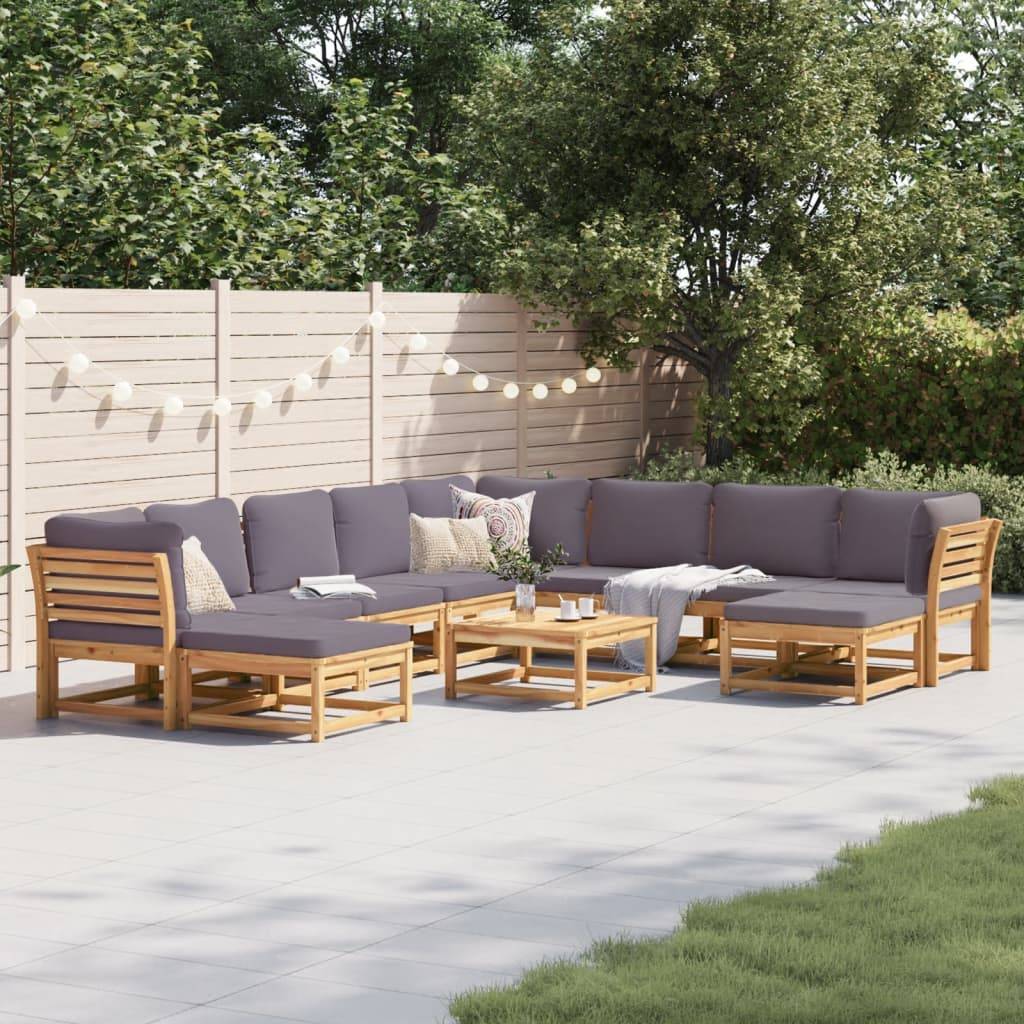 Vidaxl - Salon de jardin avec coussins 11 pcs bois massif d'acacia vidaXL 3214320 - Image 1