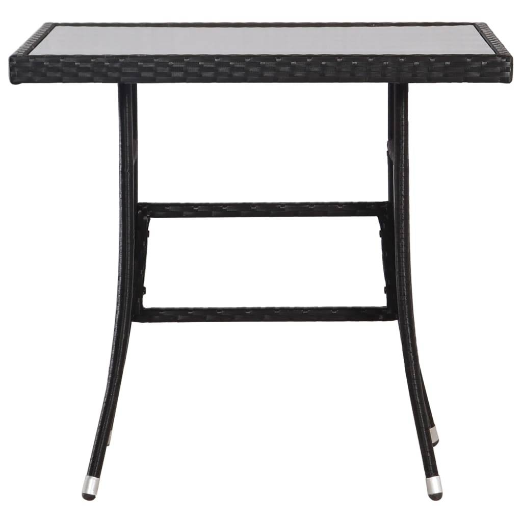 PANGIVO - Table de jardin noire résine tressée 80 x 80 x 74 cm avec verre trempé - PANGIVO - Image 2