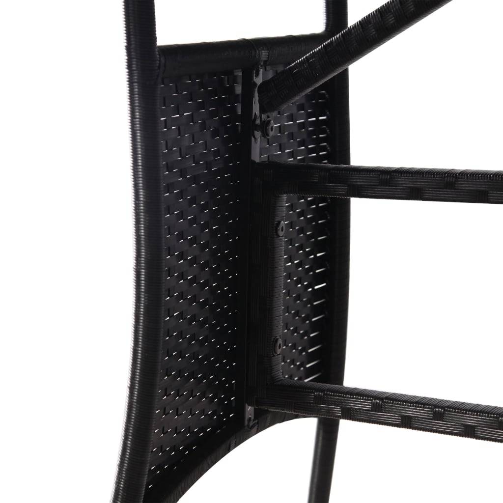 PANGIVO - Table de jardin noire résine tressée 80 x 80 x 74 cm avec verre trempé - PANGIVO - Image 5