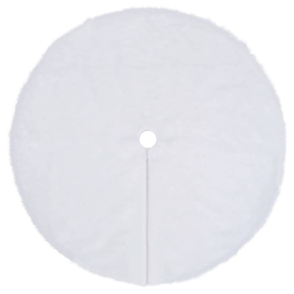 Jupe de sapin de Noël - Robe de sapin - Tapis de sapin Blanc 90 cm Fausse fourrure - Image 1