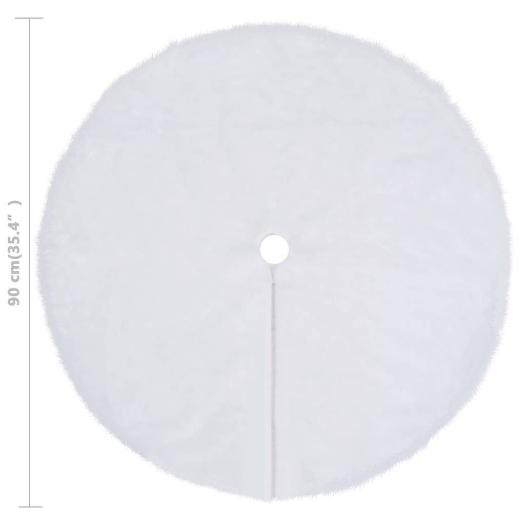 Jupe de sapin de Noël - Robe de sapin - Tapis de sapin Blanc 90 cm Fausse fourrure - Image 6