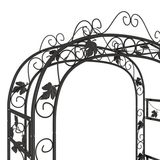 Arche de jardin - Treillis de Jardin Noir 116x45x240 cm Acier - Image 5