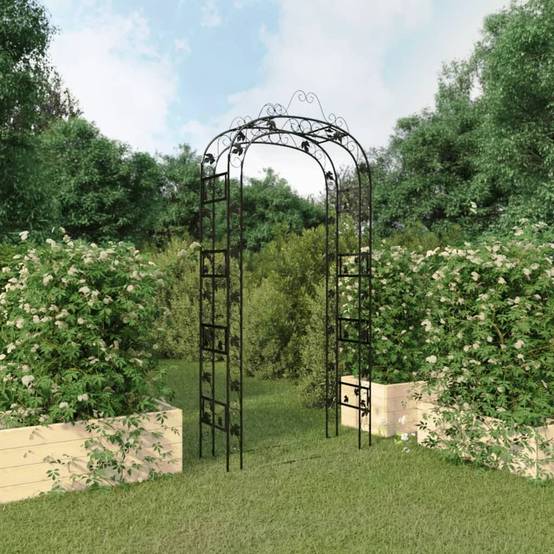 Arche de jardin - Treillis de Jardin Noir 116x45x240 cm Acier - Image 2