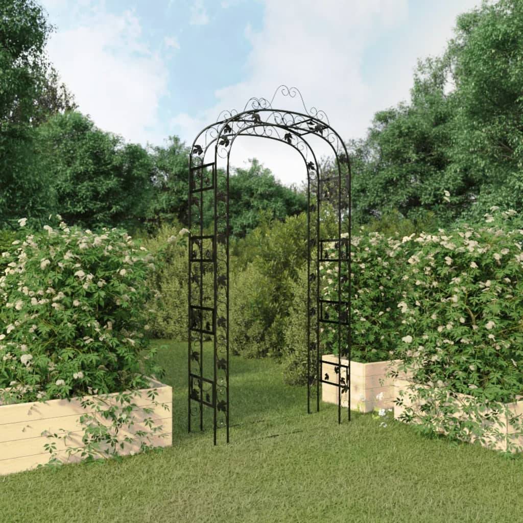 Arche de jardin - Treillis de Jardin Noir 116x45x240 cm Acier - Image 2