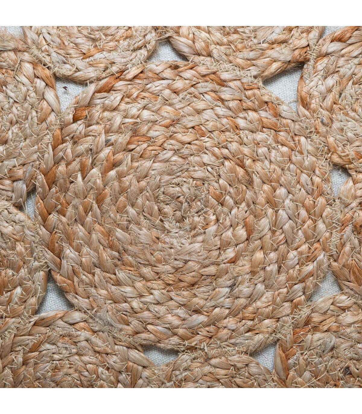 Coussin de Sol en Jute ajouré D 43  cm - Image 4