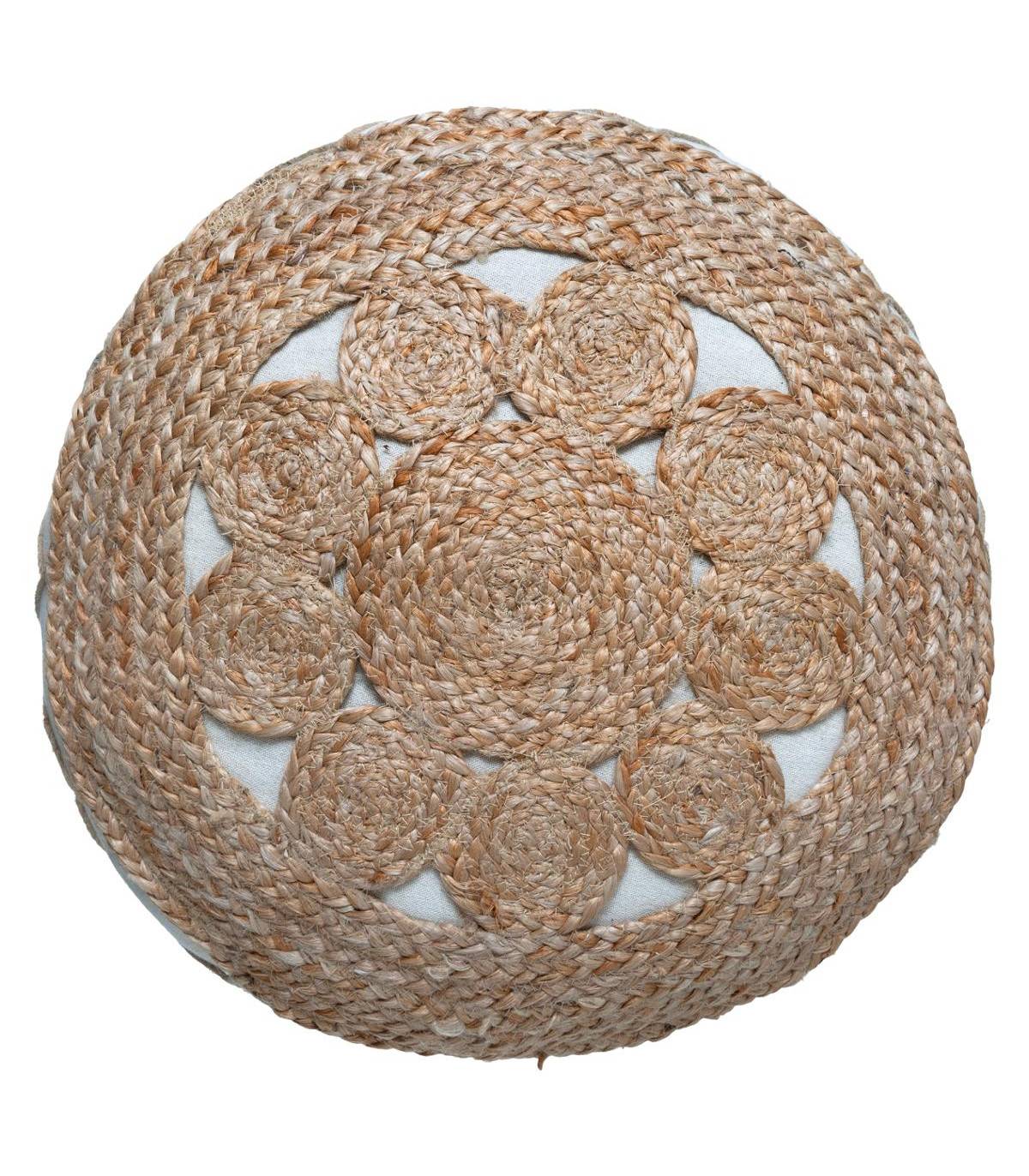 Coussin de Sol en Jute ajouré D 43  cm - Image 3